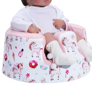 Seat Cover Compatible with Bumbo Seat & Nuby Seat, Soft Breathable Mesh Fabric for Summer, Anti-Slip, Cover Only - Pink Unicorn
