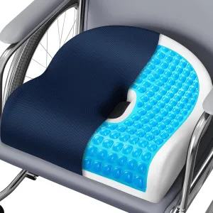 Seat Cushion Office Chair Cushion for Back & Tailbone & Sciatica Pain Relief, Dark Blue Memory Foam Desk Chair Cushion Pressure Relief Seat Cushion for Long Sitting Car Drivers