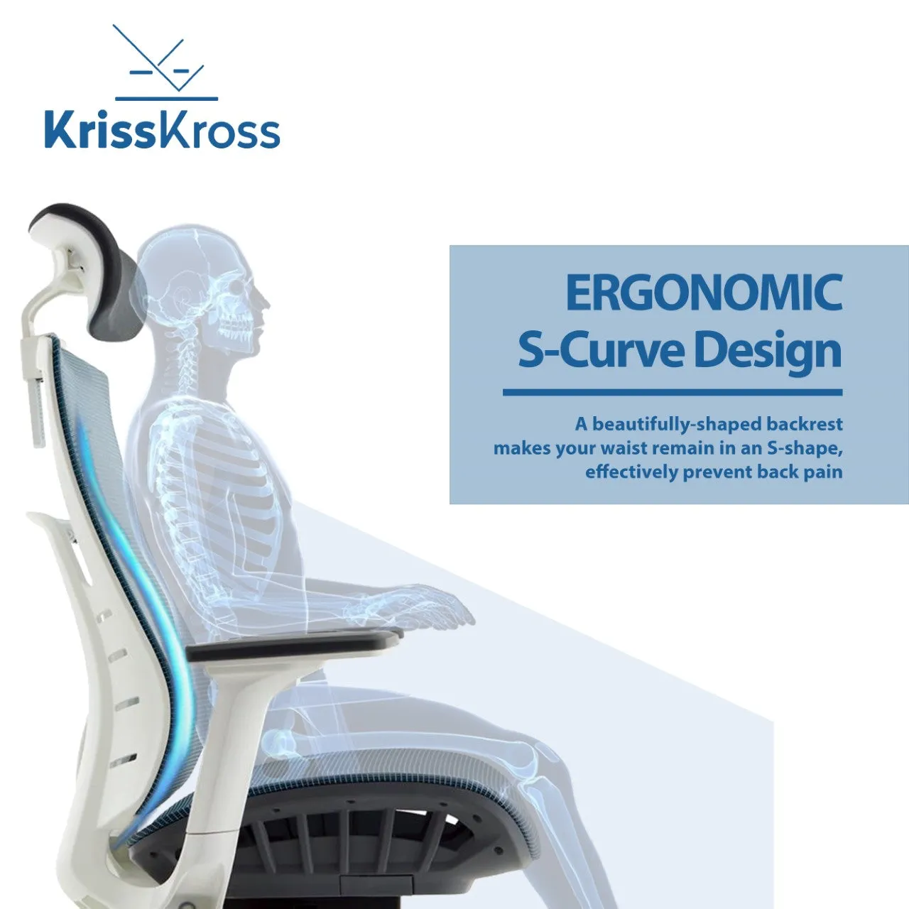 SIERRA High Back Ergonomic Office Chair (White)