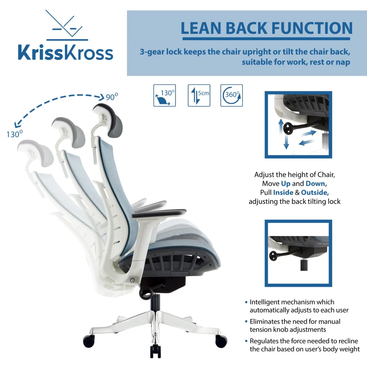 SIERRA High Back Ergonomic Office Chair (White)