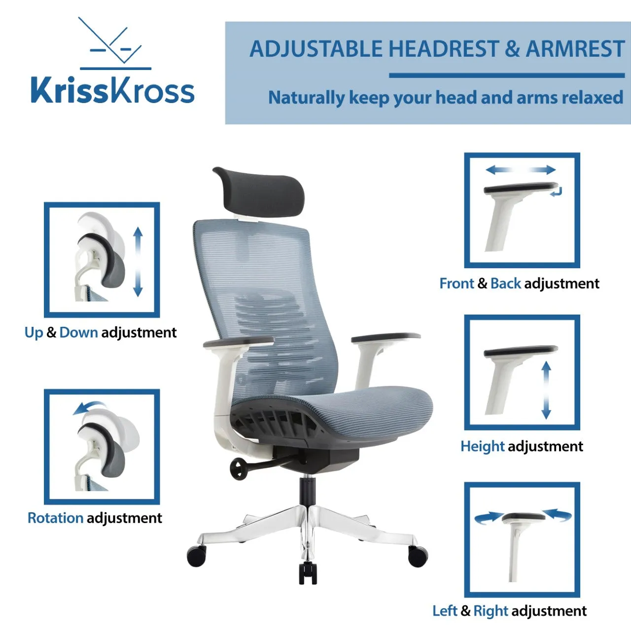 SIERRA High Back Ergonomic Office Chair (White)