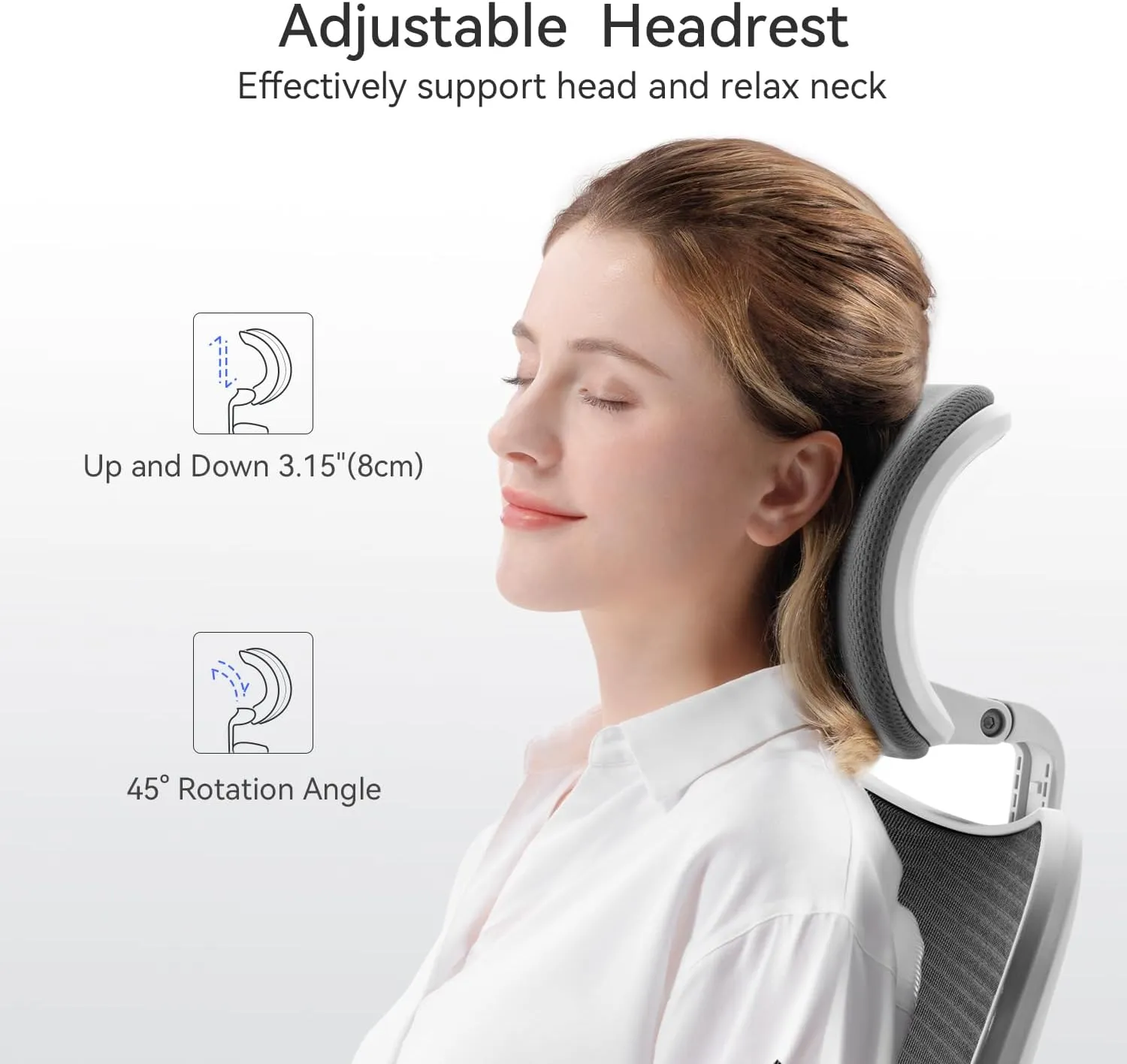 SIHOO M18 Ergonomic Office Chair, Computer Desk Chair with Adjustable Headrest and Lumbar Support, High Back Executive Swivel Chair for Home Office (Dark Gray)