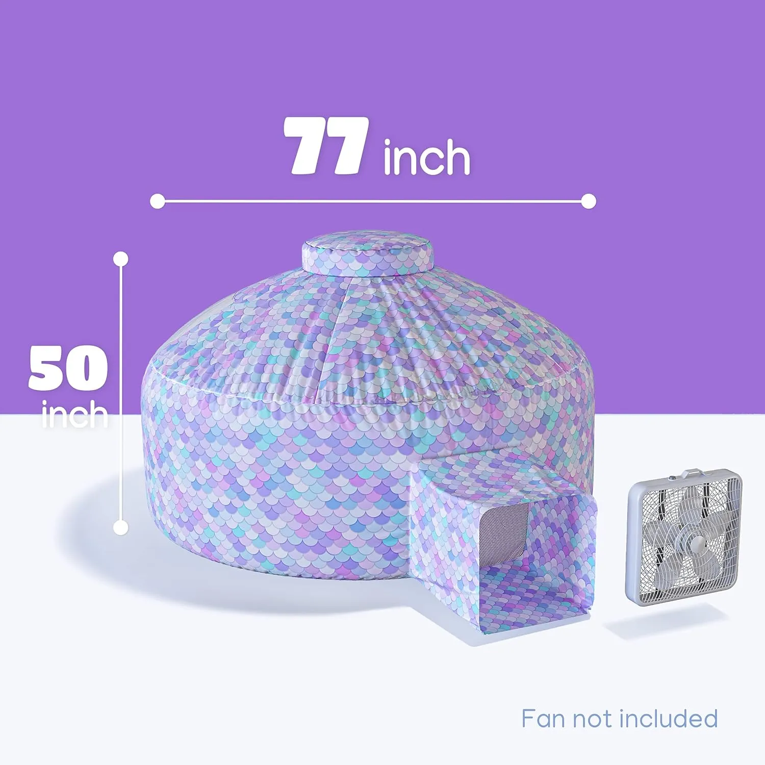 Skywin Inflatable Tent for Kids,Pack of 2 Inflatable Air Tent for Kids Sets Up and Stores Away in Seconds, Improved Blow up Fort (Fan NOT Included) (Fish Scale)
