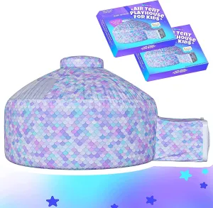 Skywin Inflatable Tent for Kids,Pack of 2 Inflatable Air Tent for Kids Sets Up and Stores Away in Seconds, Improved Blow up Fort (Fan NOT Included) (Fish Scale)