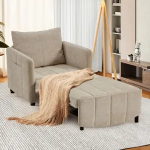 Sleeper Chair 84" Extra Long Convertible Chair Bed Upgraded 3-in-1 to 4-in-1 Pull Out Chair & Single Sofa Bed for Adult Sleeping Chair for Living Room & Small Space