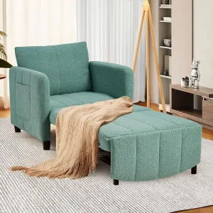 Sleeper Chair 84" Extra Long Convertible Chair Bed Upgraded 3-in-1 to 4-in-1 Pull Out Chair & Single Sofa Bed for Adult Sleeping Chair for Living Room & Small Space
