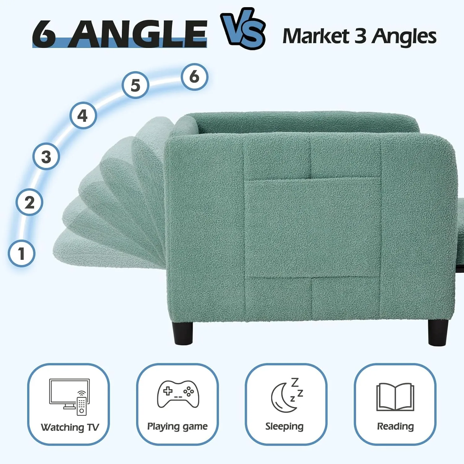 Sleeper Chair 84" Extra Long Convertible Chair Bed Upgraded 3-in-1 to 4-in-1 Pull Out Chair & Single Sofa Bed for Adult Sleeping Chair for Living Room & Small Space