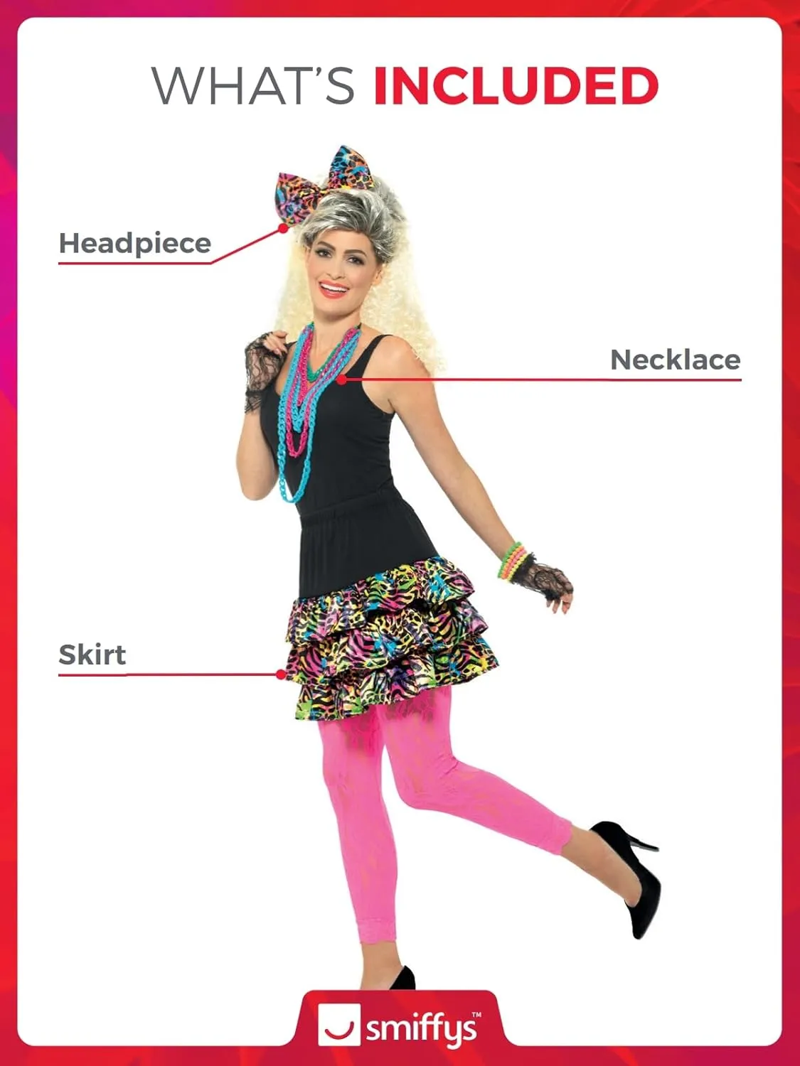 Smiffys Women's 80s Party Girl Kit