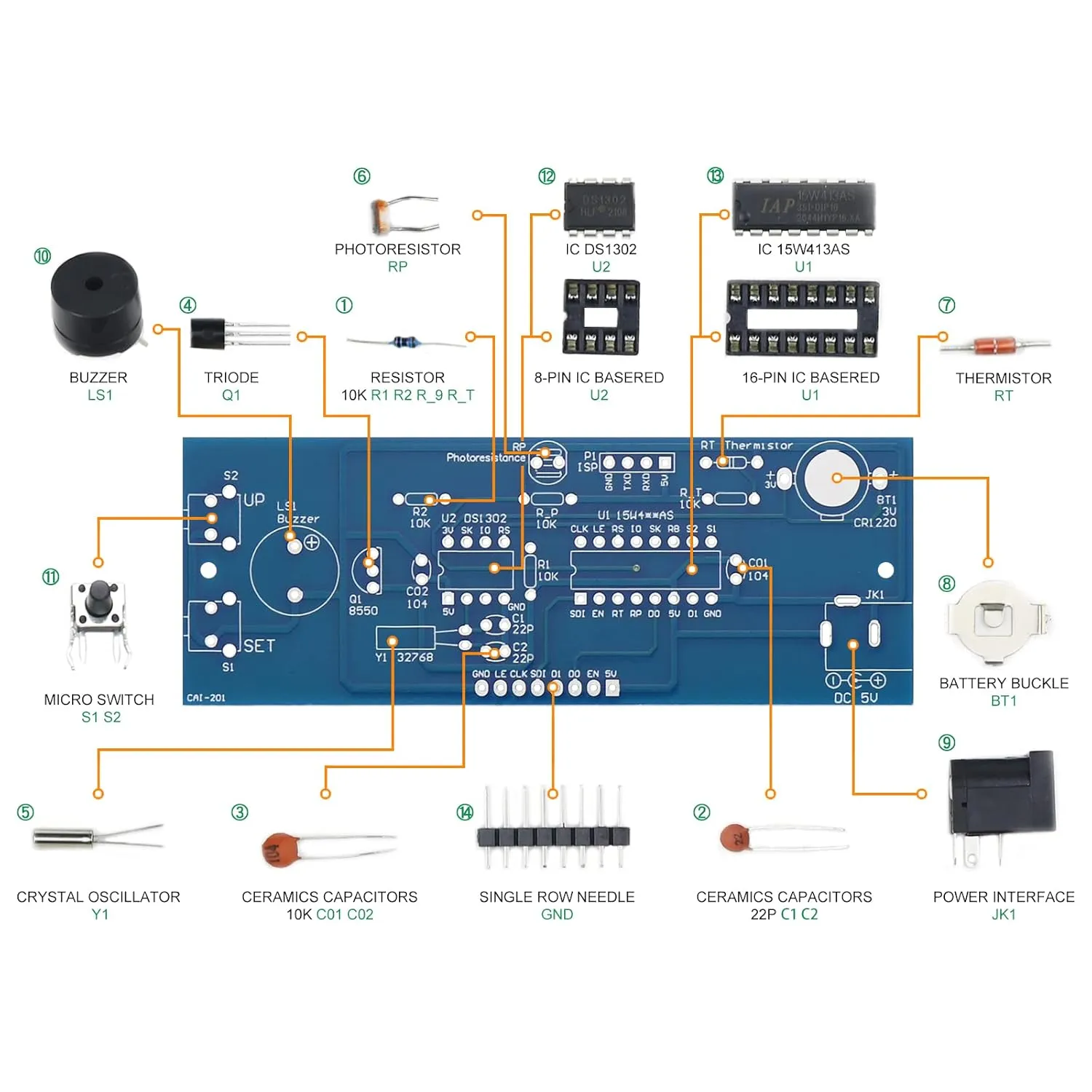 Soldering Practice Kit DIY RGB Digital Tube Adjustable Multifunctional Alarm Clock Electronics Projects Soldering Kit Welding Skills Learn Soldering Kit For DIYers (04SZ01)