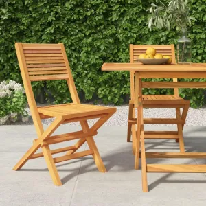 Solid Wood Teak Folding Patio Chairs 2 Pcs 18.5"" x24.4 x35.4 for Outdoor Patio Garden Lawn Camping Use