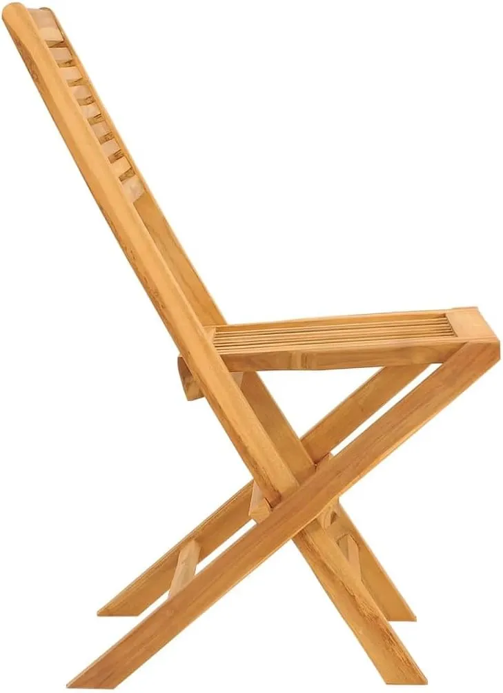 Solid Wood Teak Folding Patio Chairs 2 Pcs 18.5"" x24.4 x35.4 for Outdoor Patio Garden Lawn Camping Use