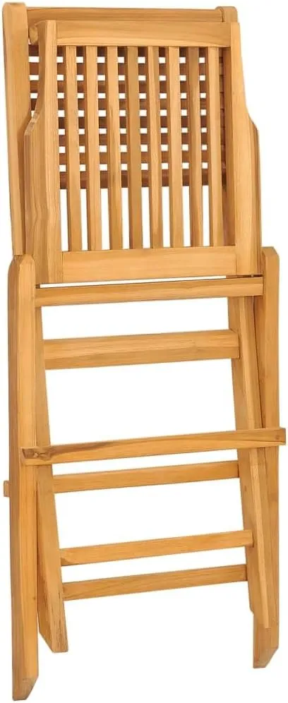 Solid Wood Teak Folding Patio Chairs 2 Pcs 18.5"" x24.4 x35.4 for Outdoor Patio Garden Lawn Camping Use