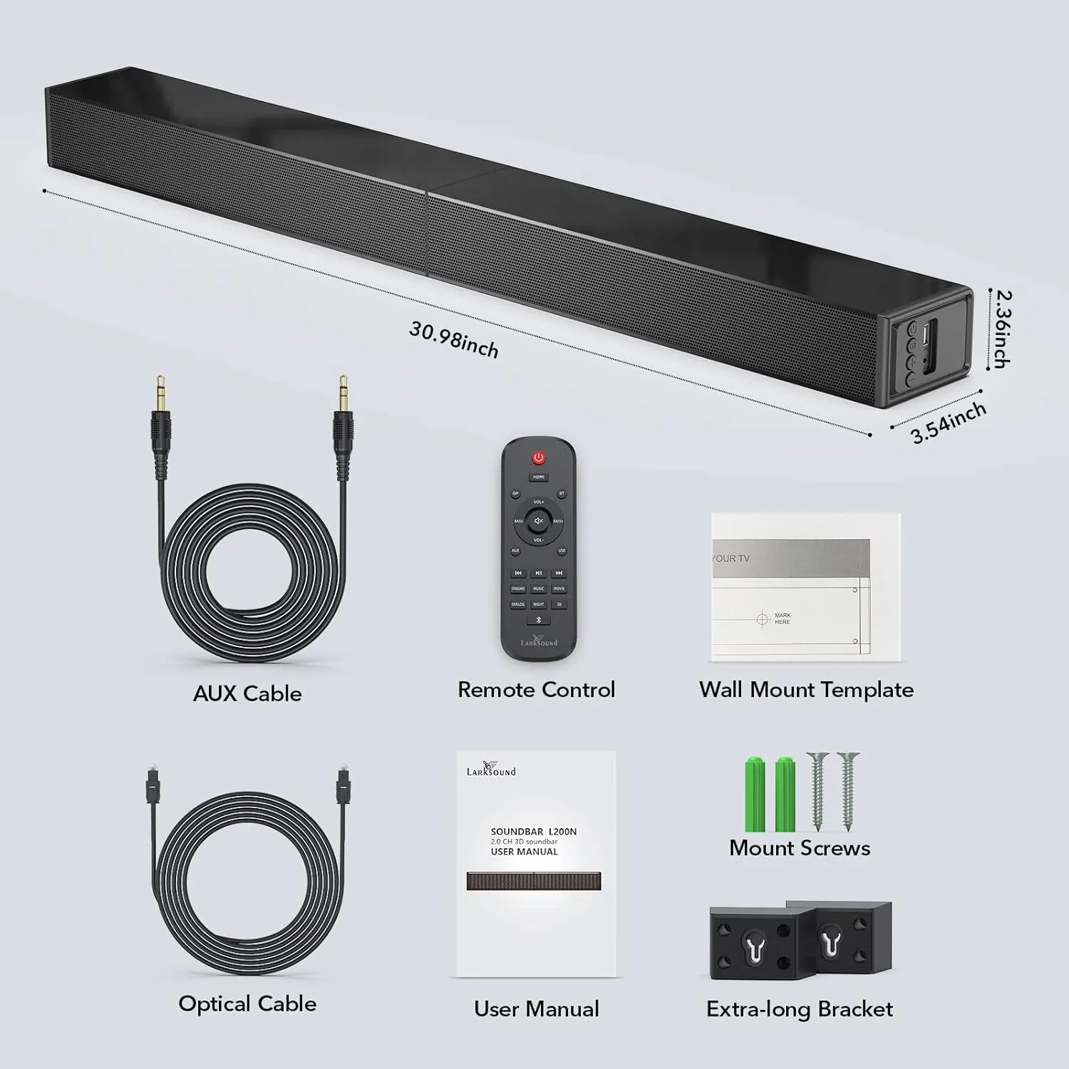 Sound Bar for TV, Surround Sound System, TV Speaker Soundbar with Bluetooth/HDMI ARC/Optical/AUX/USB, 31 Inch