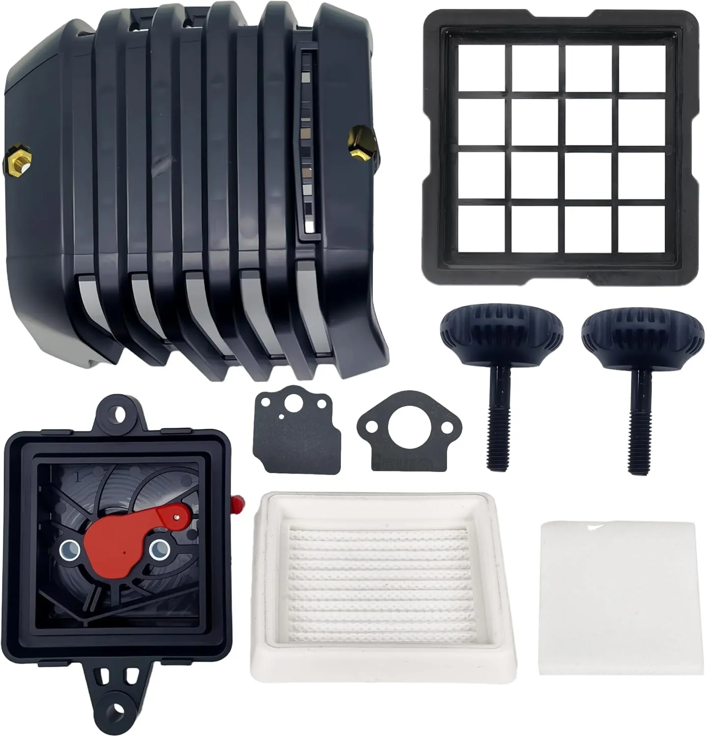 SRM2620 Air Filter Assembly for Echo SRM-2620T PE-2620 PAS-2620 pt-2620 Weeder SRM2620 filter housing with A226002030 Air filter cover fastener knob