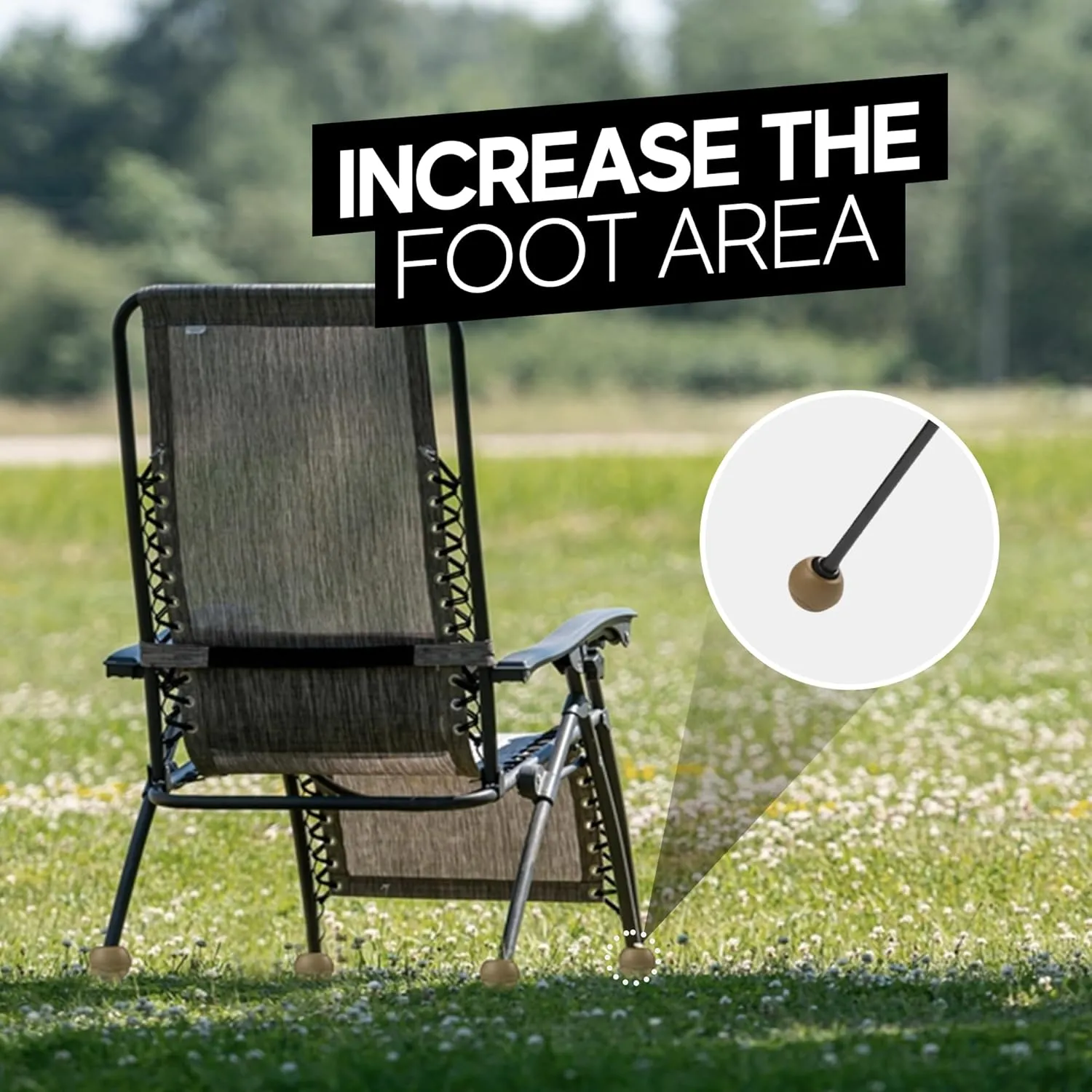 Stabilizing Rubber Ball Feet for Helinox Camping Chair - Durable Outdoor Chair Leg Cap, Help Stability on Rugged and Uneven Surfaces (Coyote TAN, 55mm)
