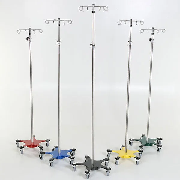 Stainless Steel 5-leg Space Saving IV Pole