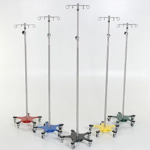 Stainless Steel 5-leg Space Saving IV Pole