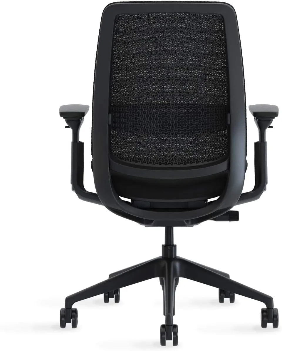 Steelcase Series 2 Office Chair, Black Frame and 3D Microknit Back, Cogent Fabric (Lagoon)