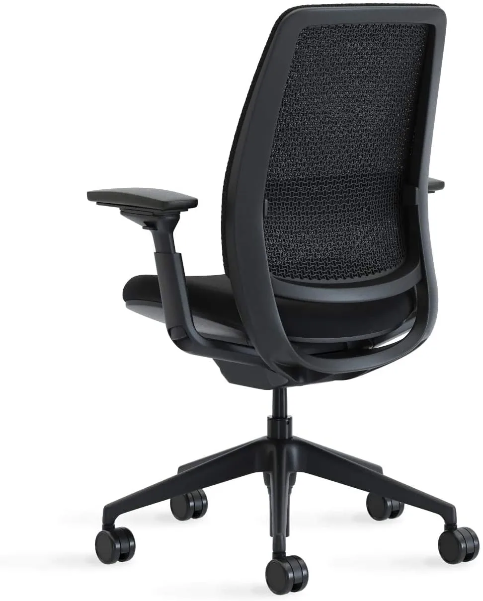 Steelcase Series 2 Office Chair, Black Frame and 3D Microknit Back, Cogent Fabric (Lagoon)