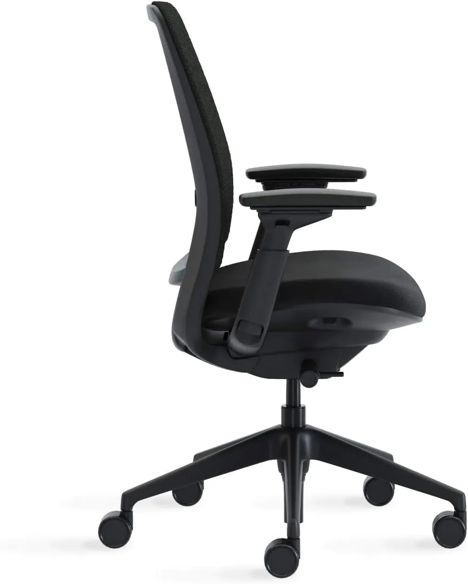 Steelcase Series 2 Office Chair, Black Frame and 3D Microknit Back, Cogent Fabric (Lagoon)