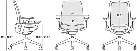 Steelcase Series 2 Office Chair with Headrest, Seagull Frame, Air Back and 3D Microknit Cogent Connect Licorice