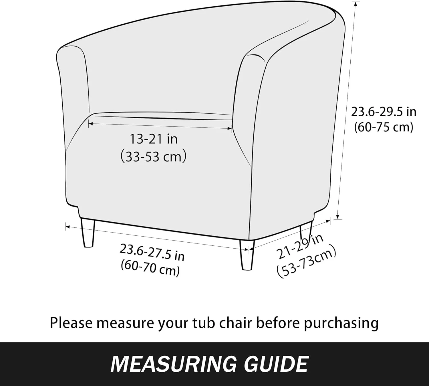 Stretch Tub Chair Covers, 1-Piece Club Chair Slipcover Soft Jacquard Barrel Chair Cover Armchair Slipcovers Furniture Protector for Living Room (Yellow)