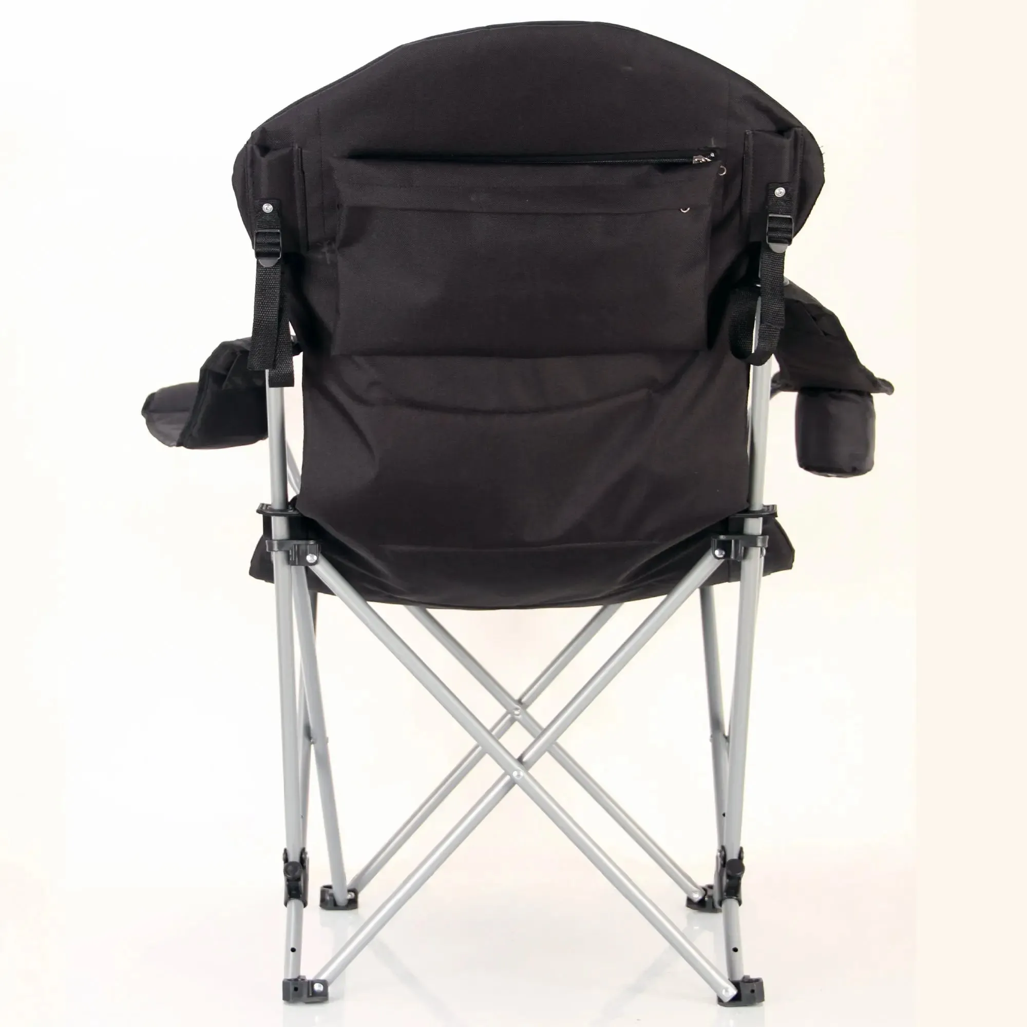 Stylish Camping Foldable Black/Flag Reclining Camp Chair