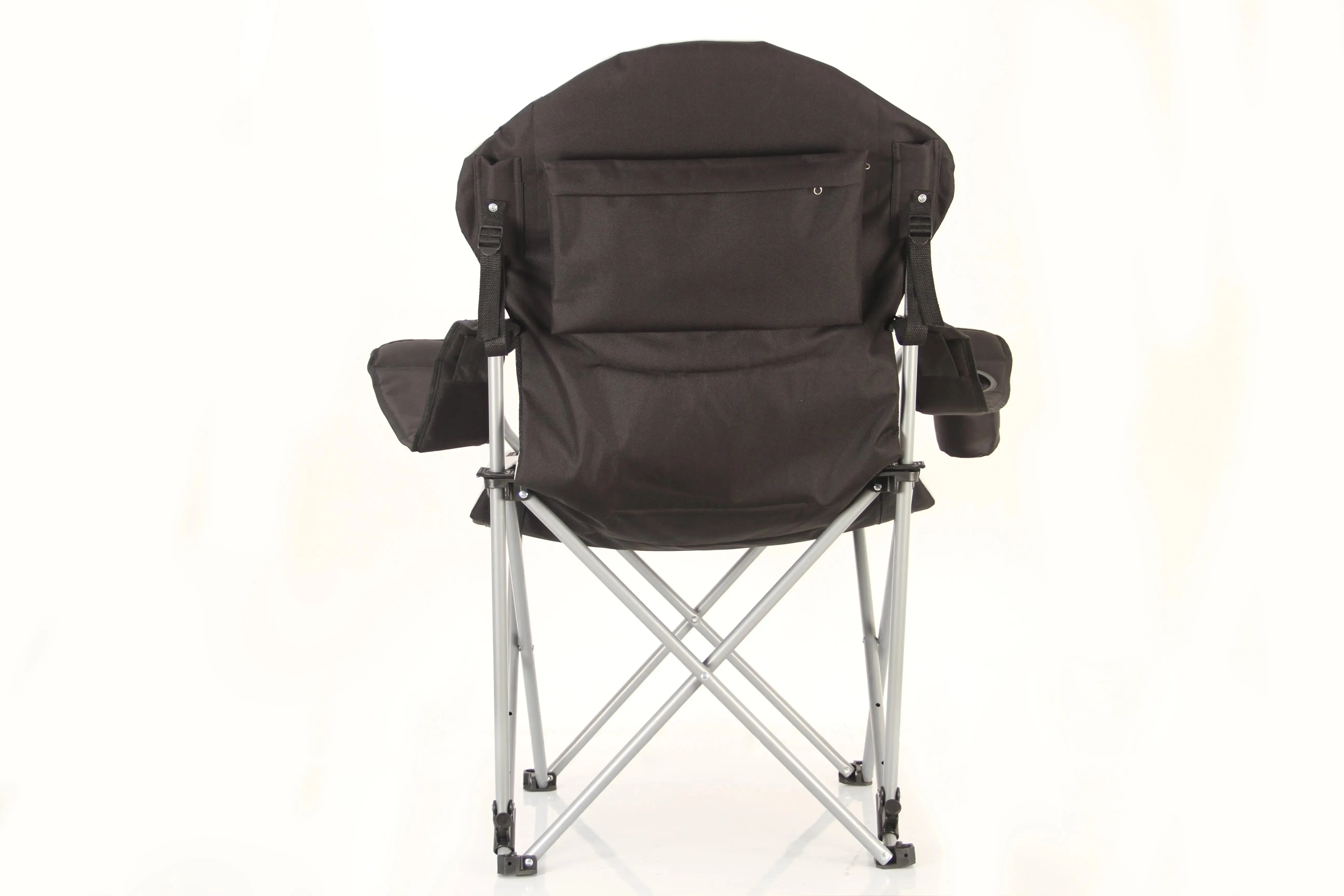 Stylish Camping Foldable Black/Gray Reclining Camp Chair