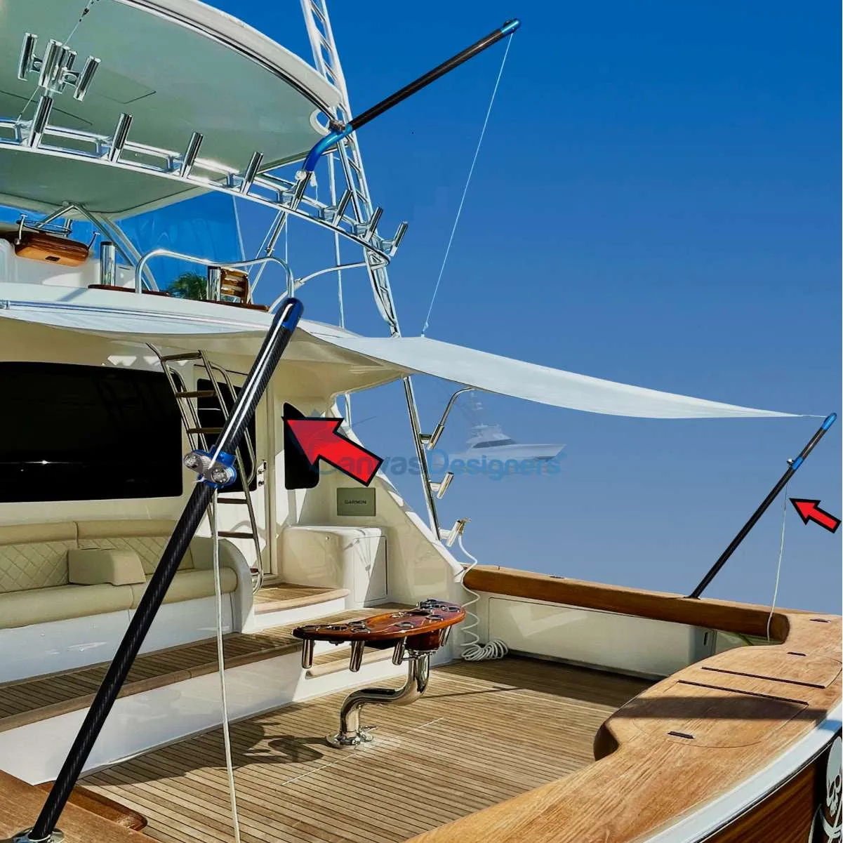 Sunfly boat shade poles Anodized Carbon Fiber 6 or 8Ft. (pair)