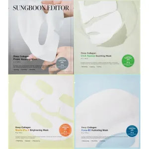 SUNGBOON EDITOR Deep Collagen STARTER KIT, Colllagen Face Mask for Anti Wrinkle, Firming & Soothing Care, Korean Skincare Trial Set for Women & Moms, Skincare Gift Sets for Mom