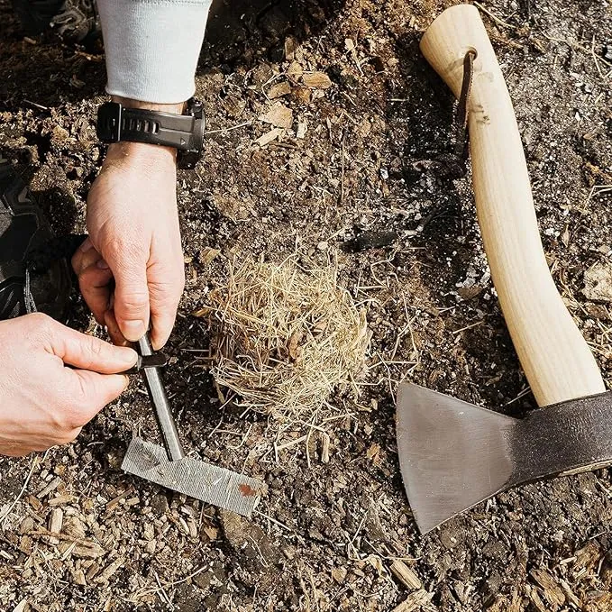 Surviveware Survival Fire Starter with Emergency Whistle, Paracord Handle, and Steel Serrated Scraper