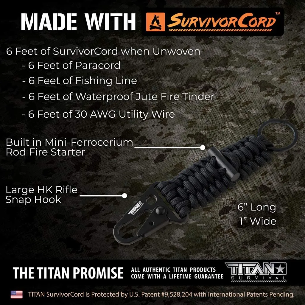 Survivorcord Keychain   Ferro rod striker