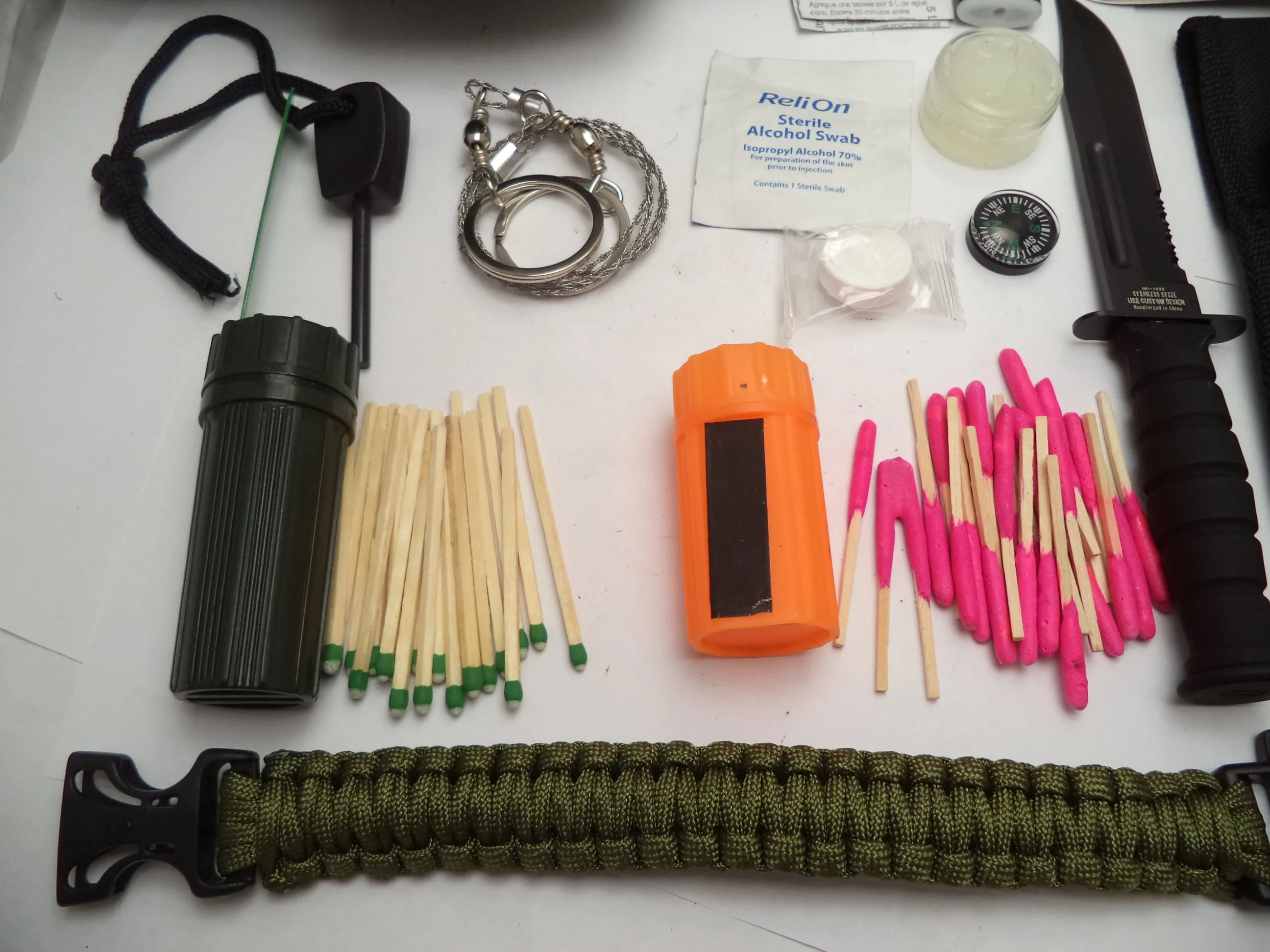 SV11 Emergency Survival EDC Kit 60  Pieces, Knife, & USGI Pouch