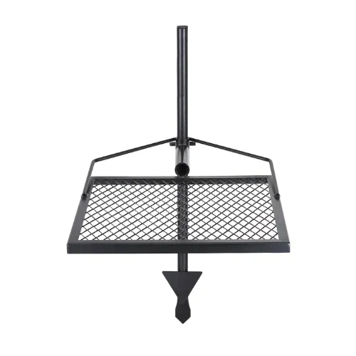 Swivel Campfire Grill Grate Square Fire Pit Heavy Duty Steel Outdoor