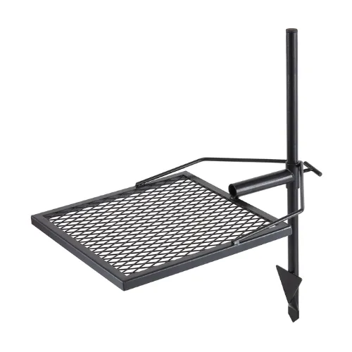 Swivel Campfire Grill Grate Square Fire Pit Heavy Duty Steel Outdoor