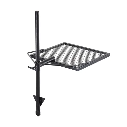 Swivel Campfire Grill Grate Square Fire Pit Heavy Duty Steel Outdoor