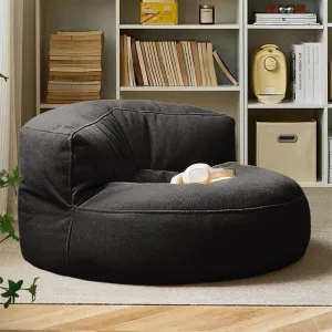 SXBCyan Bean Bag Chairs for Adults Kids - Memory Foam Furniture BeanBag Chair - Chenille Kids/Teens Sofa for with Filler Floor Corner Pouf Beanbag Pouf(Black)