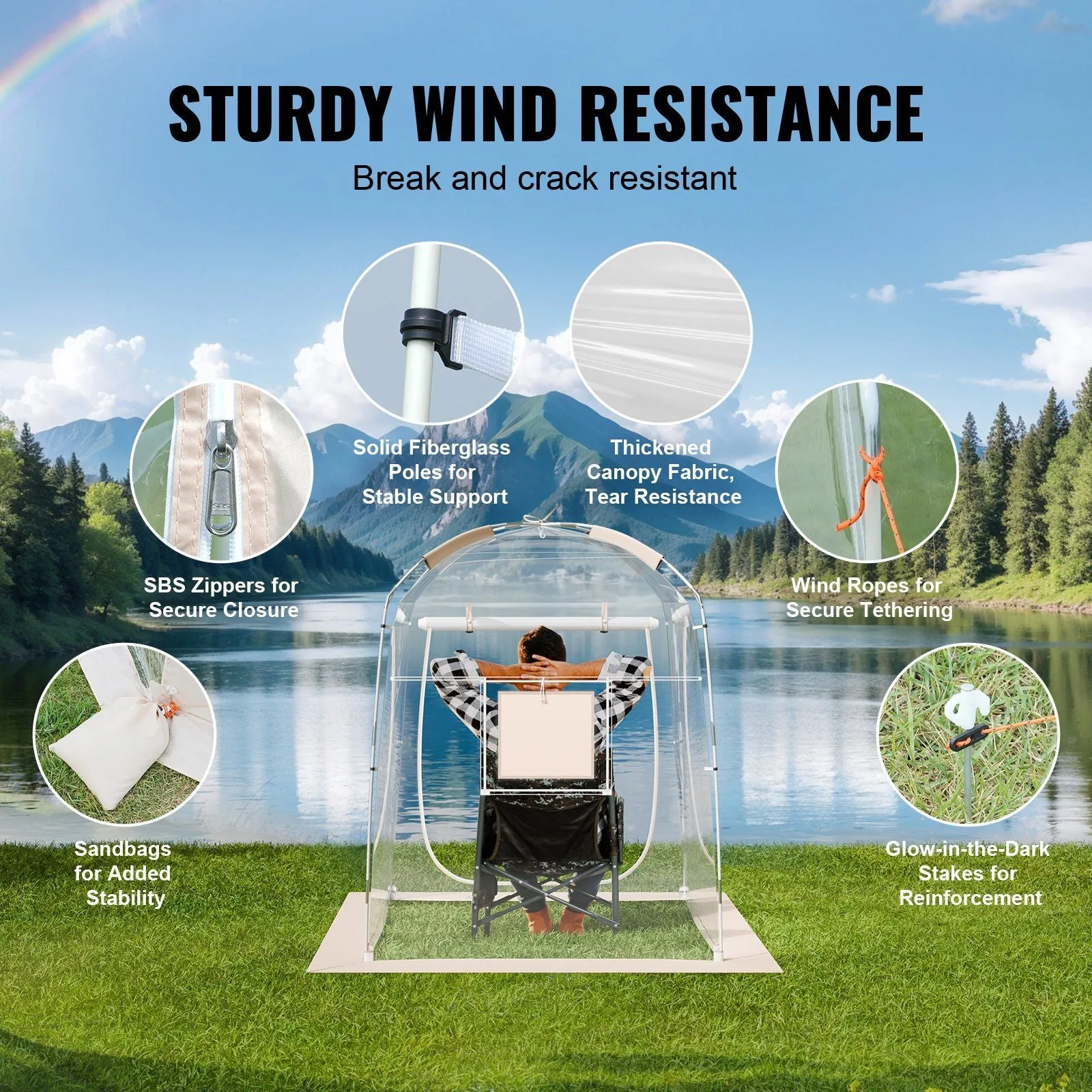 Tent Instant Person Proof Classy Sports VEVOR Tent Clear Popular picks Weather 1 Bubble Tent Shelter