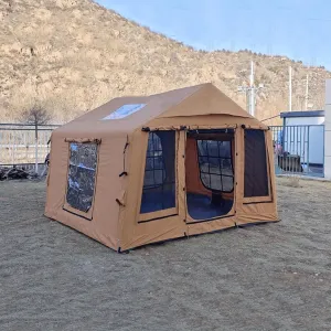 Tents for Parties Heavy Duty 300x300cm, Inflatable Camping Tent 2 Person Easy Set up, 4 Season Waterproof Cabin House Tent Blow up Tent for Family Camping