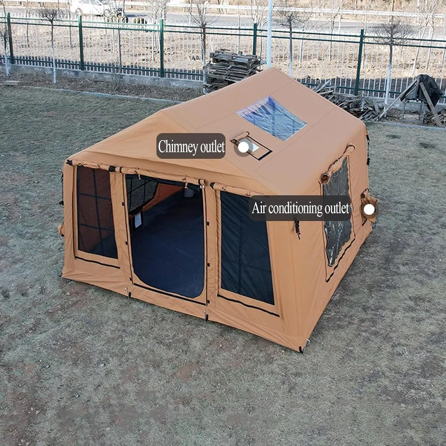 Tents for Parties Heavy Duty 300x300cm, Inflatable Camping Tent 2 Person Easy Set up, 4 Season Waterproof Cabin House Tent Blow up Tent for Family Camping