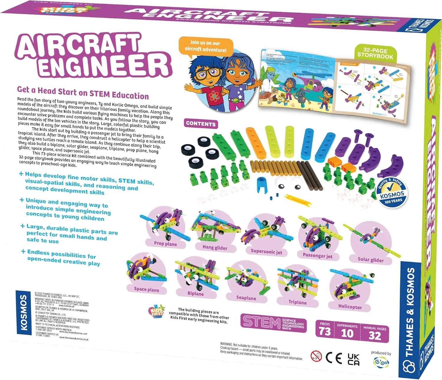 Thames & Kosmos Kids First Aircraft Engineer | STEM | 32 Page Full-Color Illustrated Storybook | Ages 3  | Preschoolers & Kindergartners | Develop Fine Motor Skills | Parents' Choice Gold Award