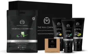 The Man Company De Tan Charcoal Facial Kit for Men with Face Wash, Face Scrub, Peel Off Mask, Sheet Mask, Soap for Whitehead & Blackhead Removal, Deep Skin Cleansing & Oil Control | Best Gift Set