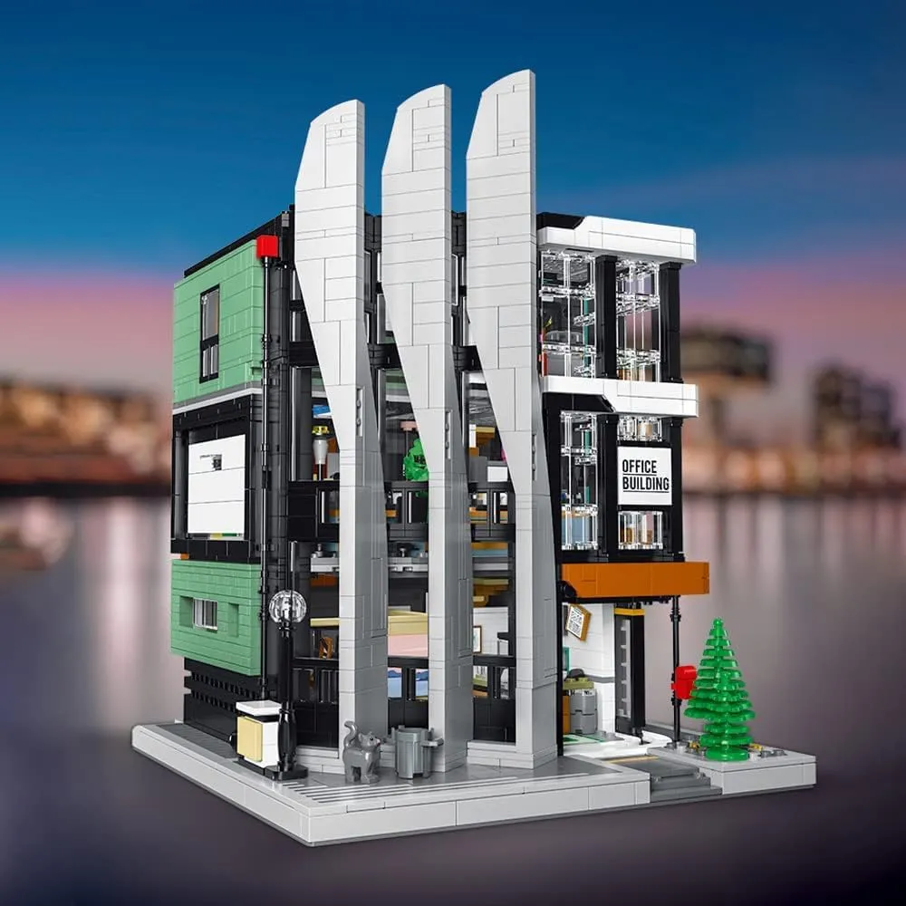 The Office Architecture Building Bricks Set, Modern City Modular Buildings kit, Street View Building Bircks kit for Adults(3828 Pcs)