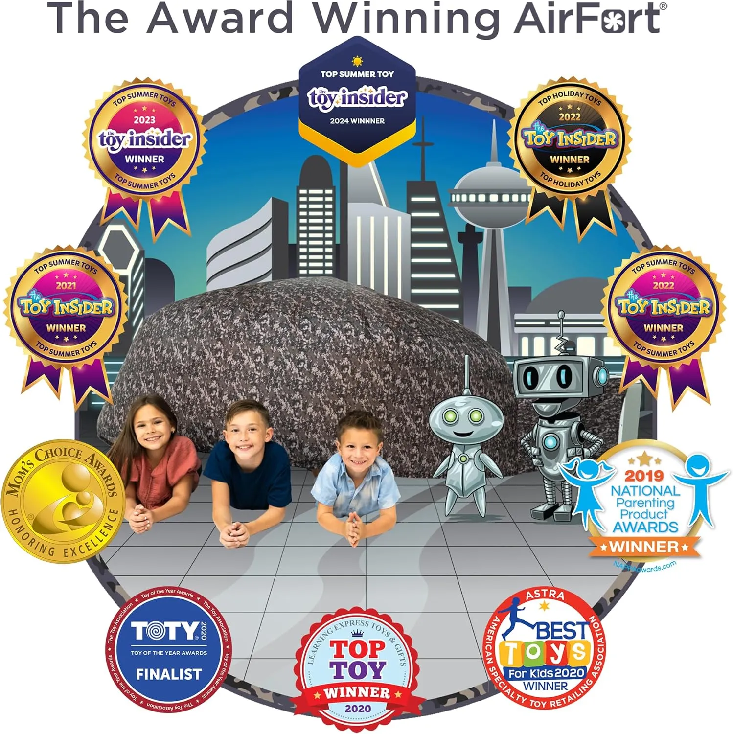 The Original Patented AirFort - Build A Fort in 30 Seconds, Inflatable Fort for Kids, Play Tent for 3-12 Years, A Playhouse Where Imagination Runs Wild, Fan not Included (Digi Camo)