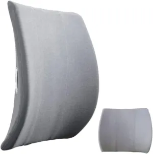 Thin Ergonomic Bucket Seat Lower Lumbar Back Support Pillow Cushion for Office Chair, Car, Truck, Wheelchair, Gaming Chair and Recliner for Pain Relief Made in USA.Gray