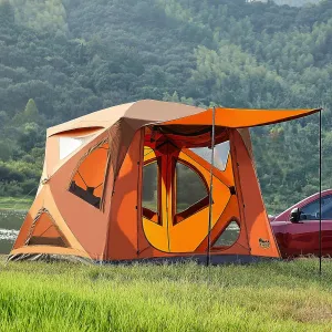 TIMBER RIDGE 4 Person Instant Pop Up Hub Tent, Easy 60 Second Setup, Weather Resistant Camping Family Cabin Tent with Rain Fly and Carry Bag for Camping Hiking Outdoor Travel