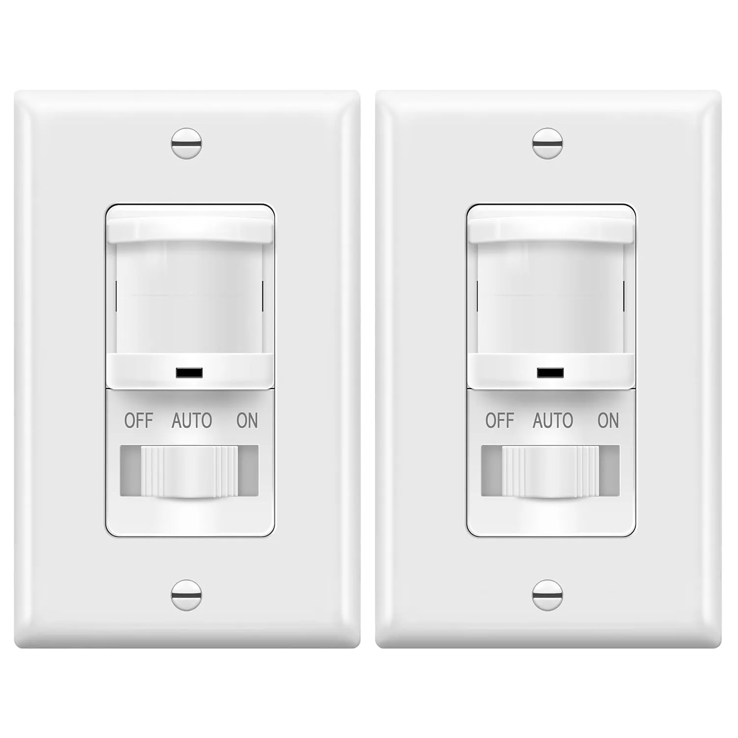 TOPGREENER in-Wall PIR Motion Sensor Light Switch, Single Pole Occupancy Sensor Switch, Motion Sensor Switch, 𝐍𝐞𝐞𝐝 𝐍𝐞𝐮𝐭𝐫𝐚𝐥 𝐖𝐢𝐫𝐞, On/Off Override, 4A, 500W, TSOS5-W, White, 2 Pack