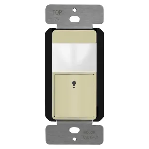 TOPGREENER PIR Motion Sensor Switch, Ambient Light Level Detector, No Neutral Required, 150W LED/CFL, 1/6 HP, Occupancy Vacancy Modes, Ground Wire Required, Single Pole, TDOS5-JM, Ivory