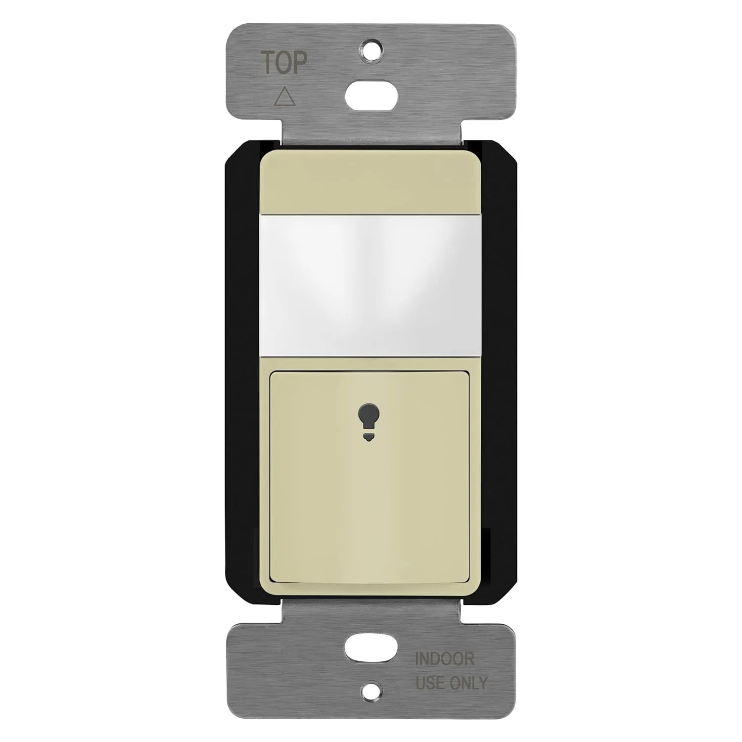 TOPGREENER PIR Motion Sensor Switch, Ambient Light Level Detector, No Neutral Required, 150W LED/CFL, 1/6 HP, Occupancy Vacancy Modes, Ground Wire Required, Single Pole, TDOS5-JM, Ivory