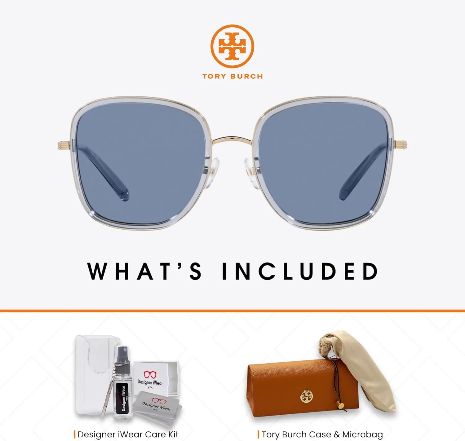 Tory Burch TY6101 Square Sunglasses for Women   BUNDLE With Designer iWear Eyewear Kit